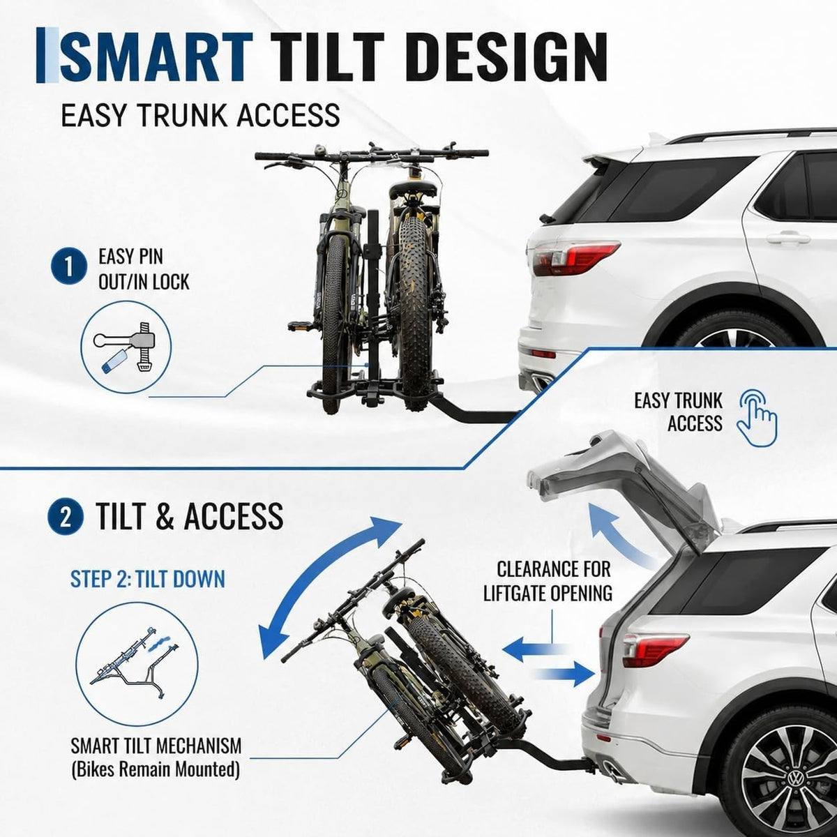 Heavy Duty Bike Hitch Rack for 2 Bikes 160LBS Capacity 2-Inch Receiver