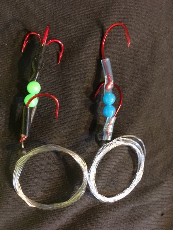 Salmon Trolling Flies Pack of 3 - 4 Inch Rigged Tourney Style for Salmon Fishing