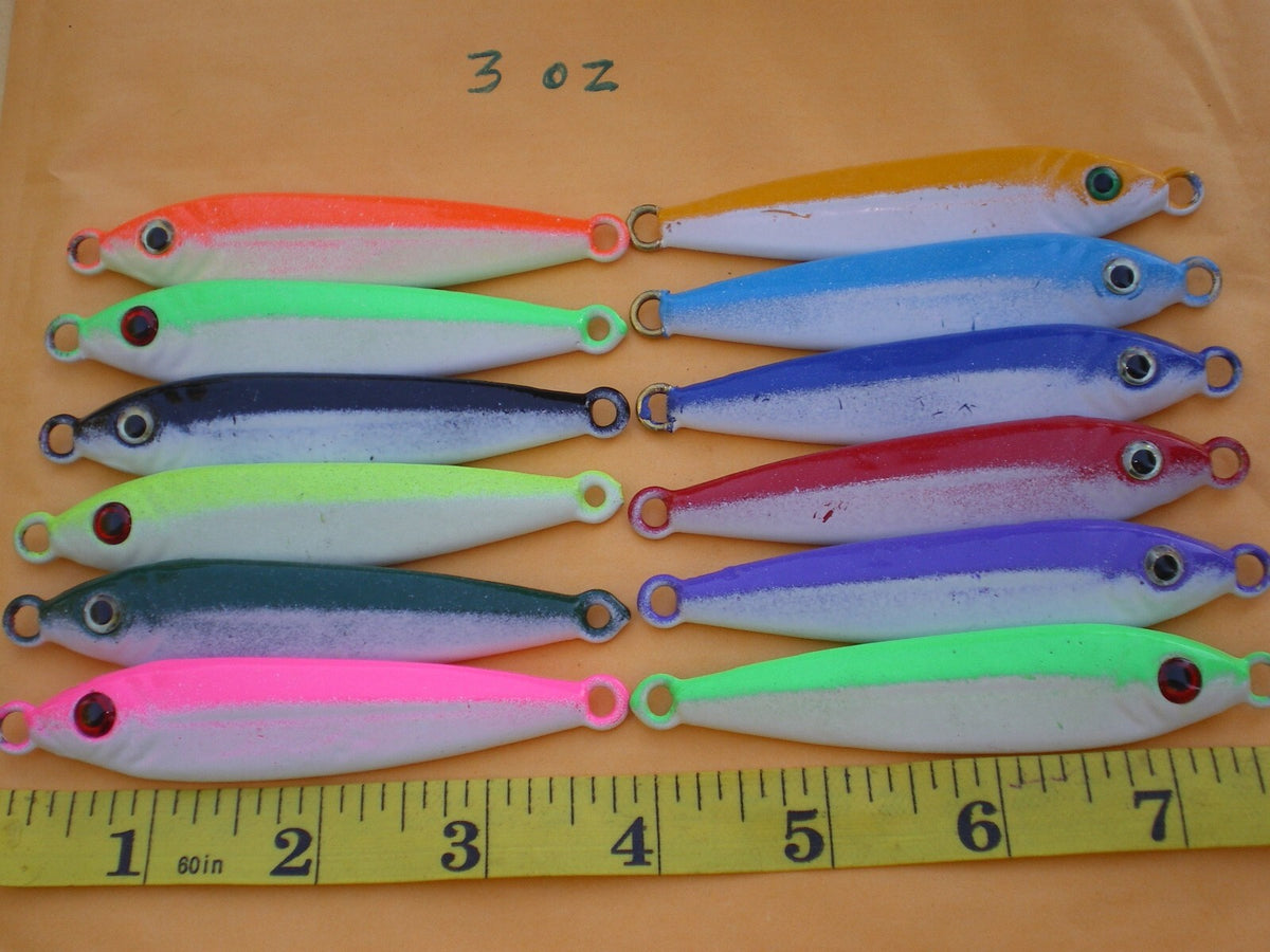 Saltwater Fishing Lure Spoon Set - 5 Multi-Color Lead-Free Jigs, 3 Oz
