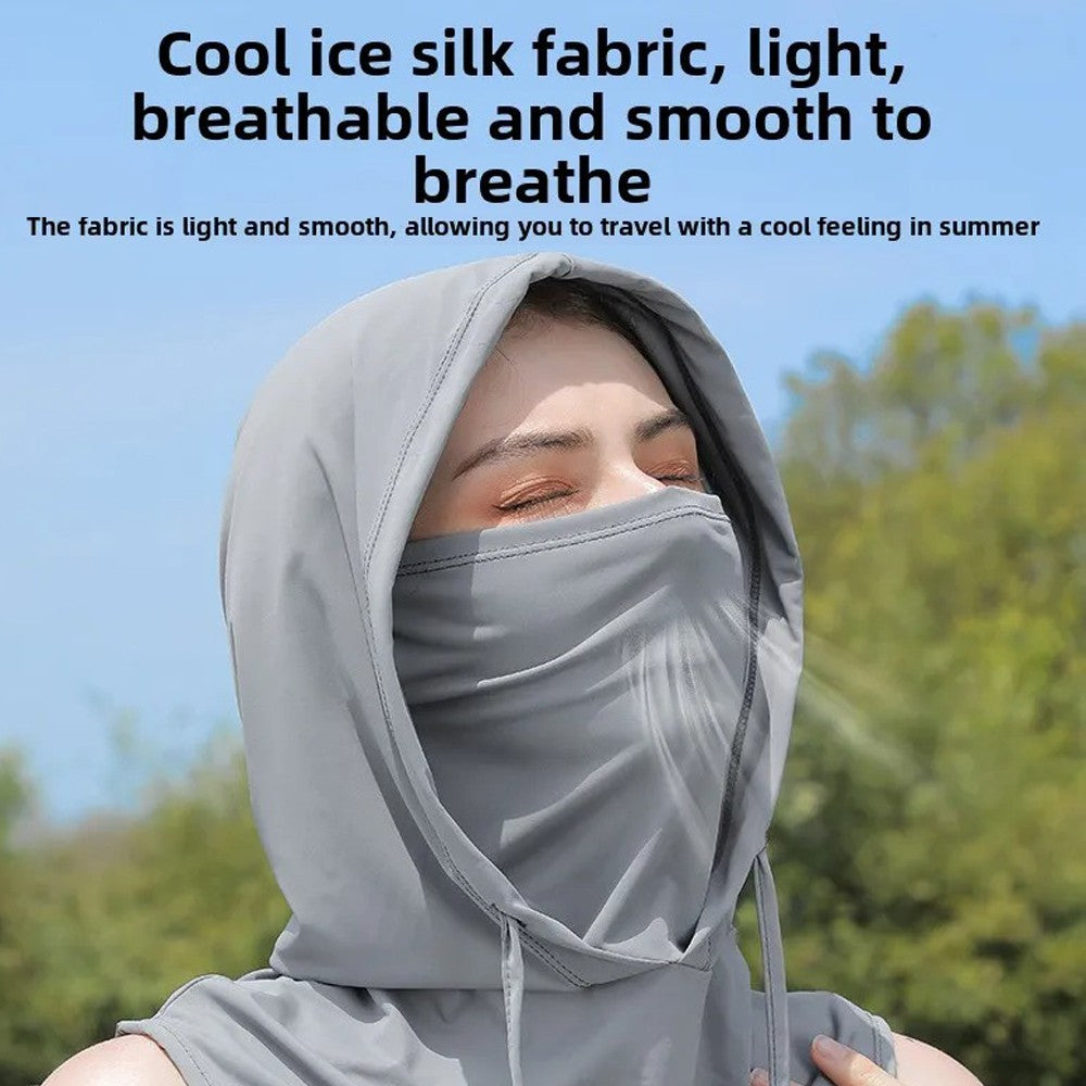 3-in-1 Cooling Balaclava Face Mask UV Protection Sun Shield Ice Silk Head Cover