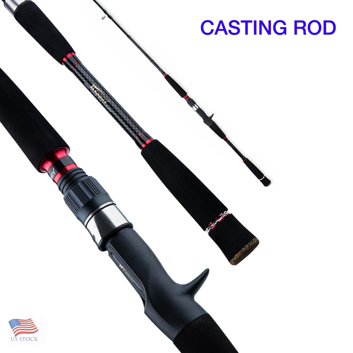 Saltwater Jigging Fishing Carbon Rod - Offshore Spinning & Casting, 7' or 8' Lengths
