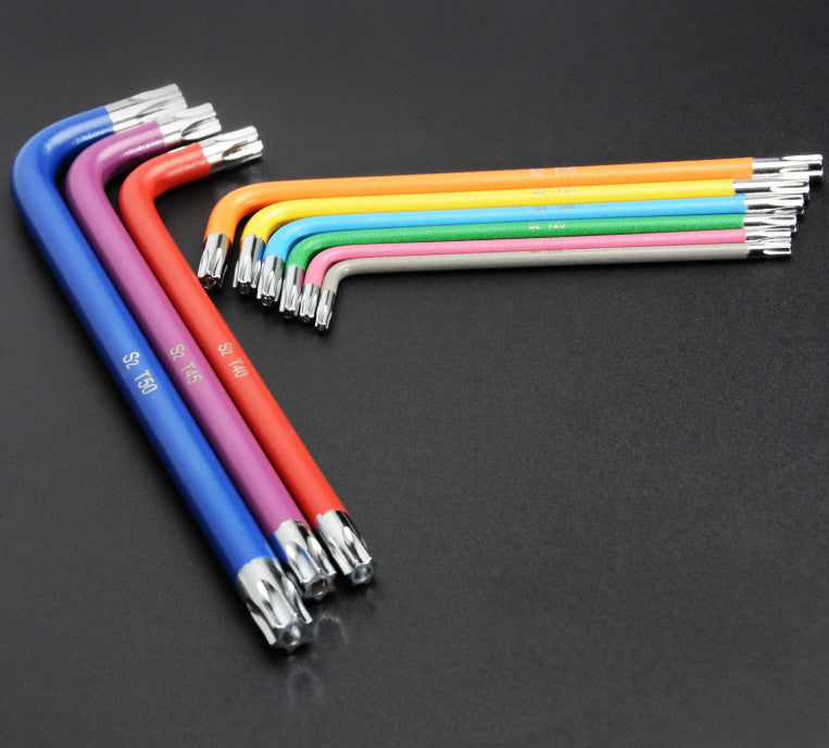 Colorful Rainbow Bicycle Multi-Tool Set with Torx and Allen Keys - Durable Cycling Wrench