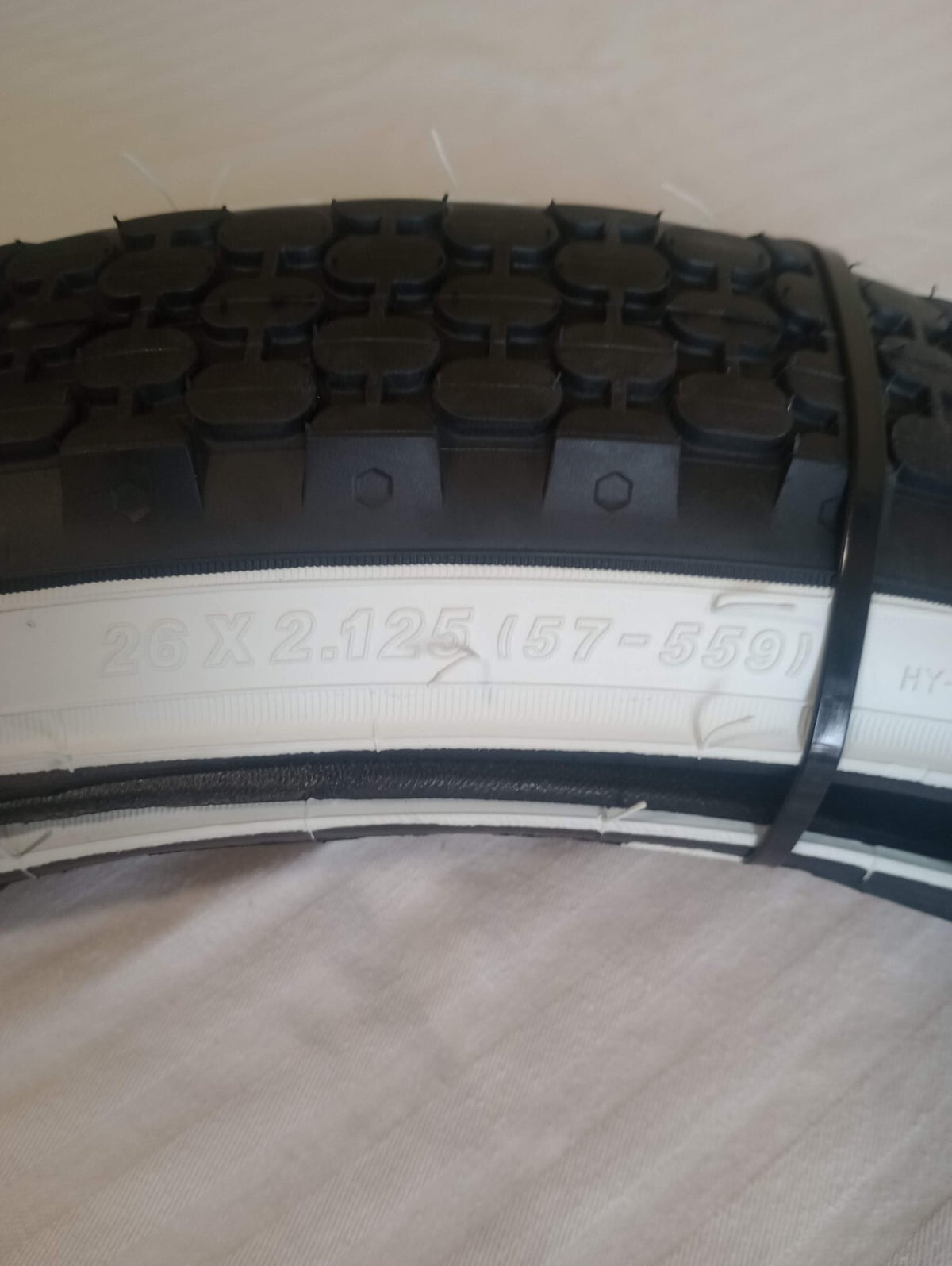 26x2.125 White Wall Tire for Bicycles - Classic Look, Free Shipping