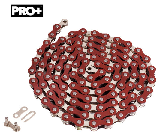 Red 1/2 x 1/8 Inch Single Speed BMX Cruiser Bike Chain - 112 Links