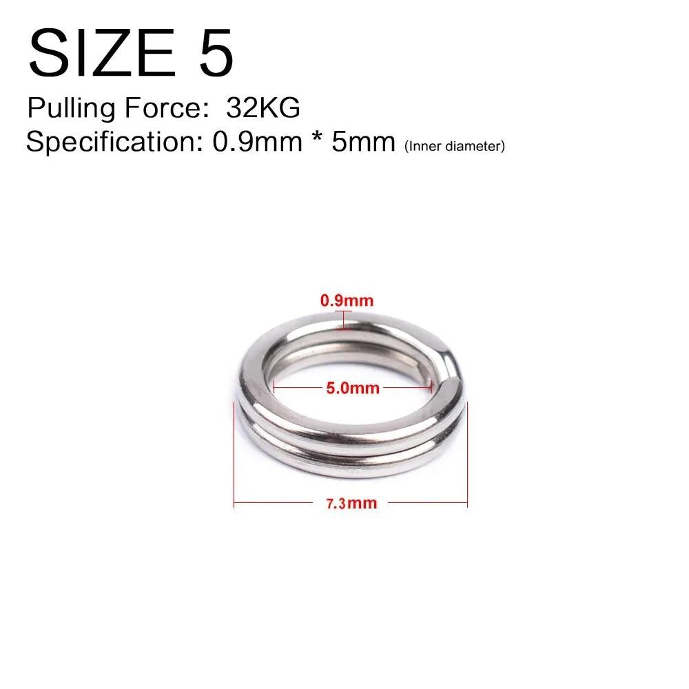 Heavy Duty Stainless Steel Fishing Split Rings 0#-12# for Crankbaits & Lures, 100Pcs