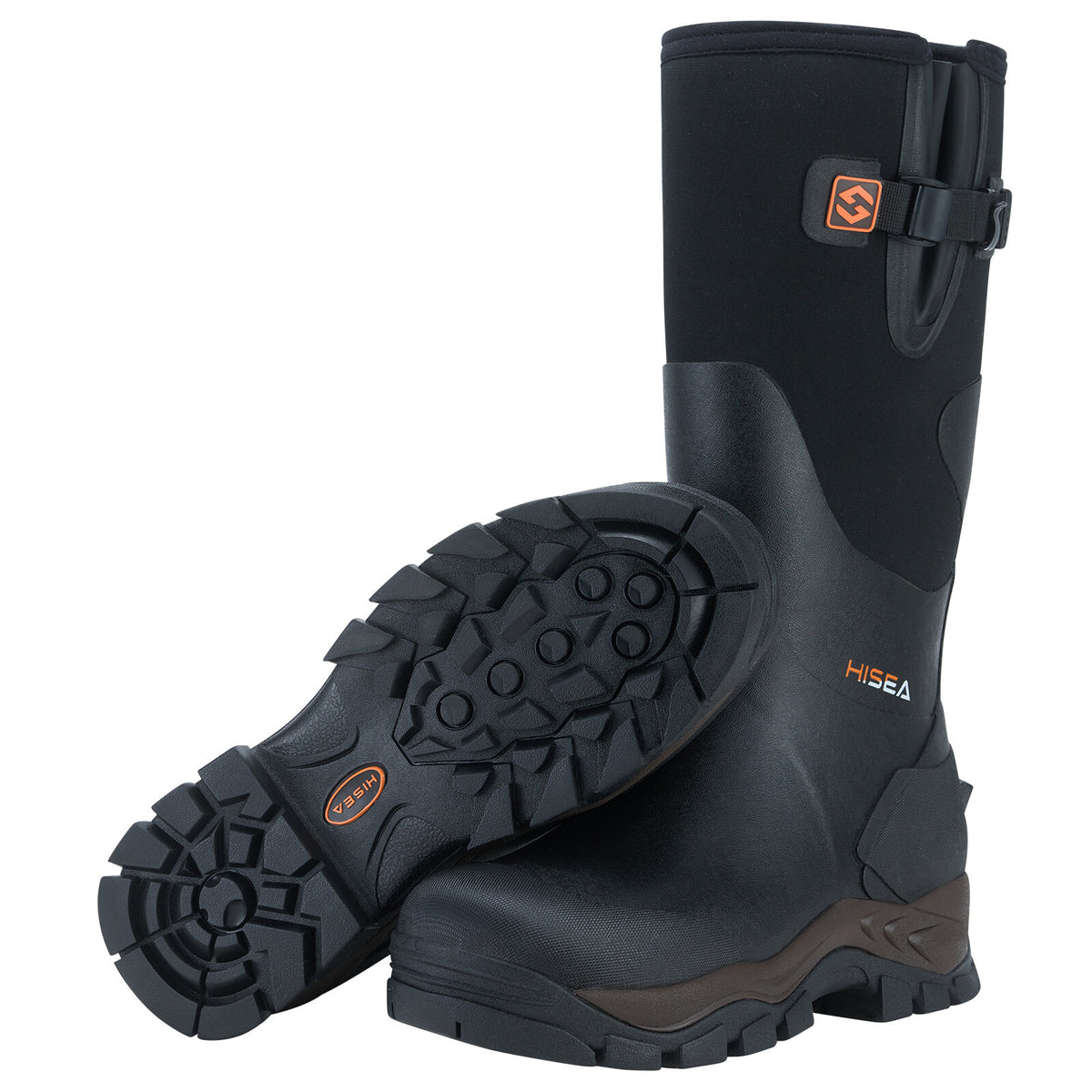 Men's Waterproof Insulated Hunting Boots - Neoprene Rubber Work Rain Boots