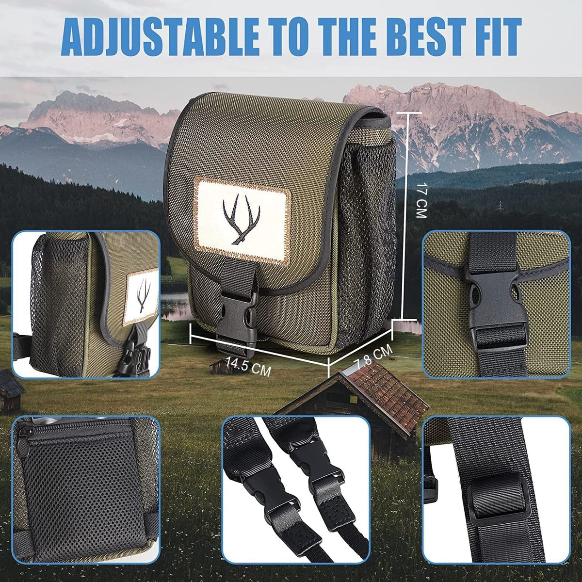 Binocular Harness Chest Pack - Adjustable Outdoor Optic Bag & Case