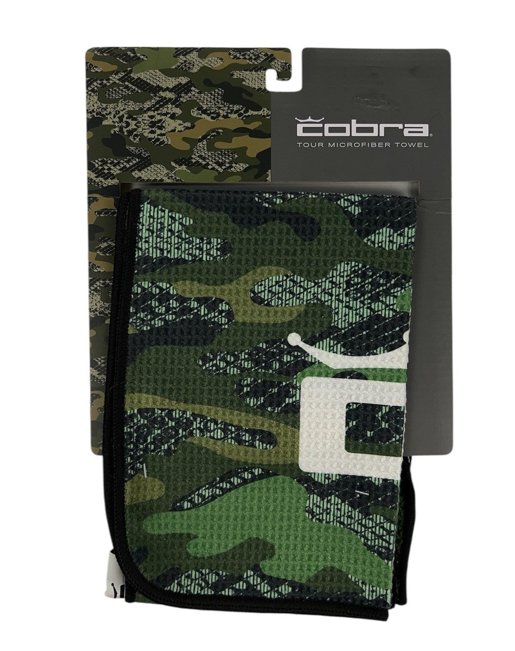 Golf Club Towel Microfiber Camo Green 39x14 Inch Sports Accessory