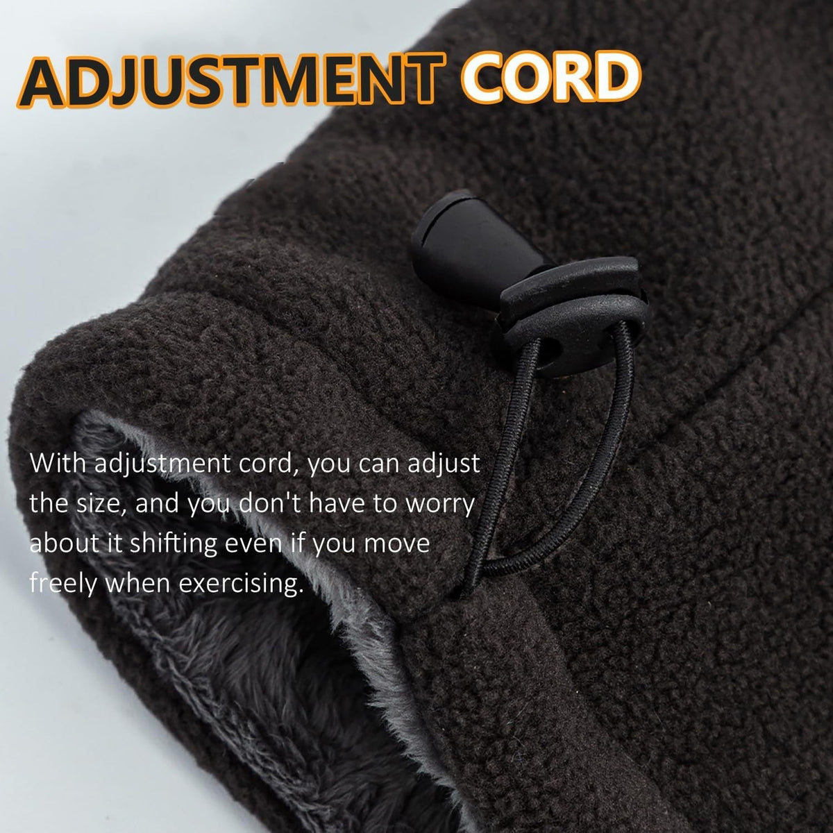 Winter Neck Warmer Mask with Fleece Lining Adjustable Gaiter Thick Scarf