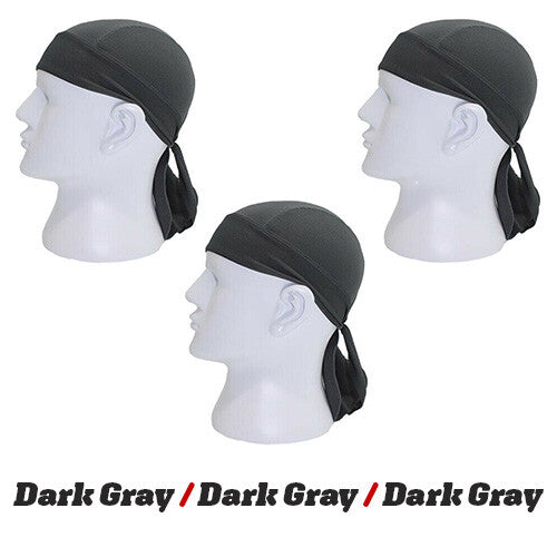 3 Pack Skull Cap Motorcycle Head Wrap Tie Durag Cycling Hat Quick-Drying