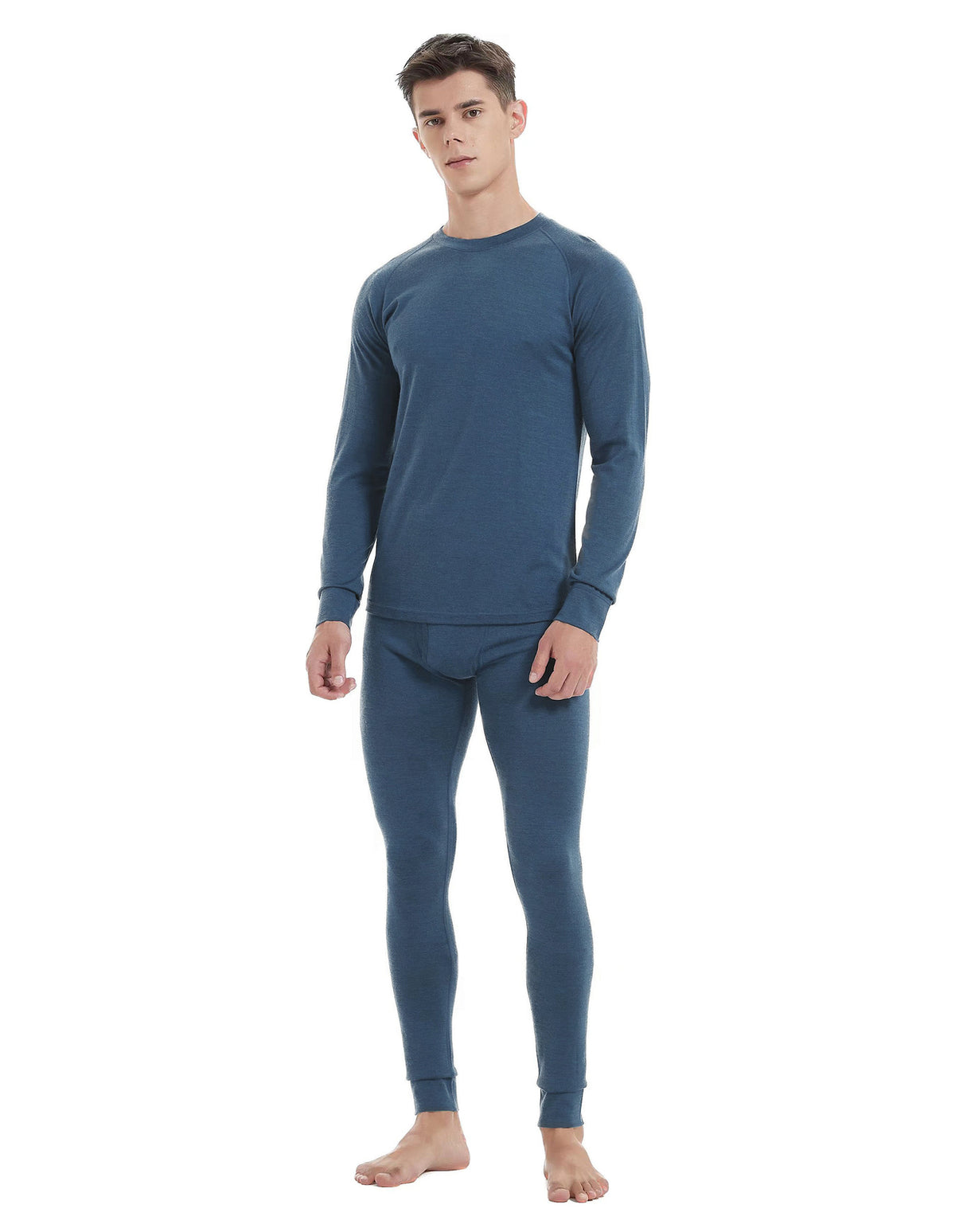 Men's Merino Wool Base Layer Set Winter Underwear Top & Bottom