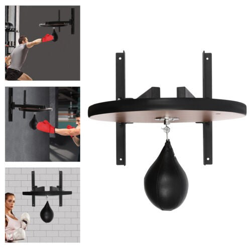 Wall-Mounted Speed Bag Platform for Boxing Training Adjustable Height Black Steel