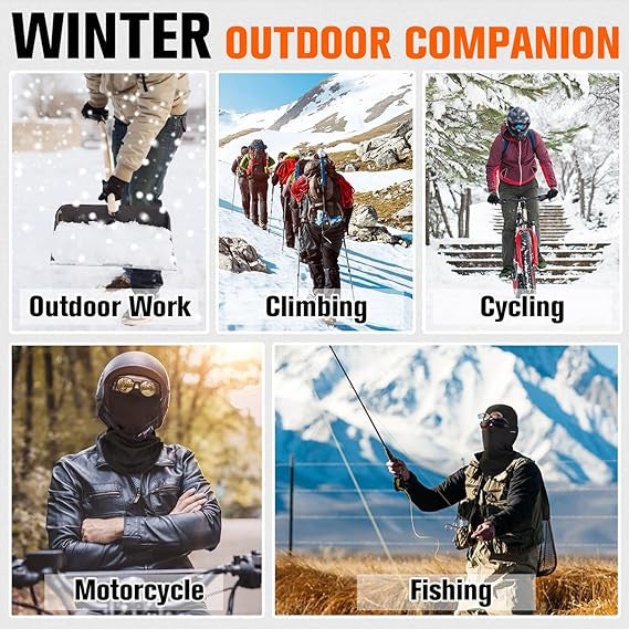 Winter Thermal Motorcycle Balaclava Windproof Ski Face Mask with Fleece Lining