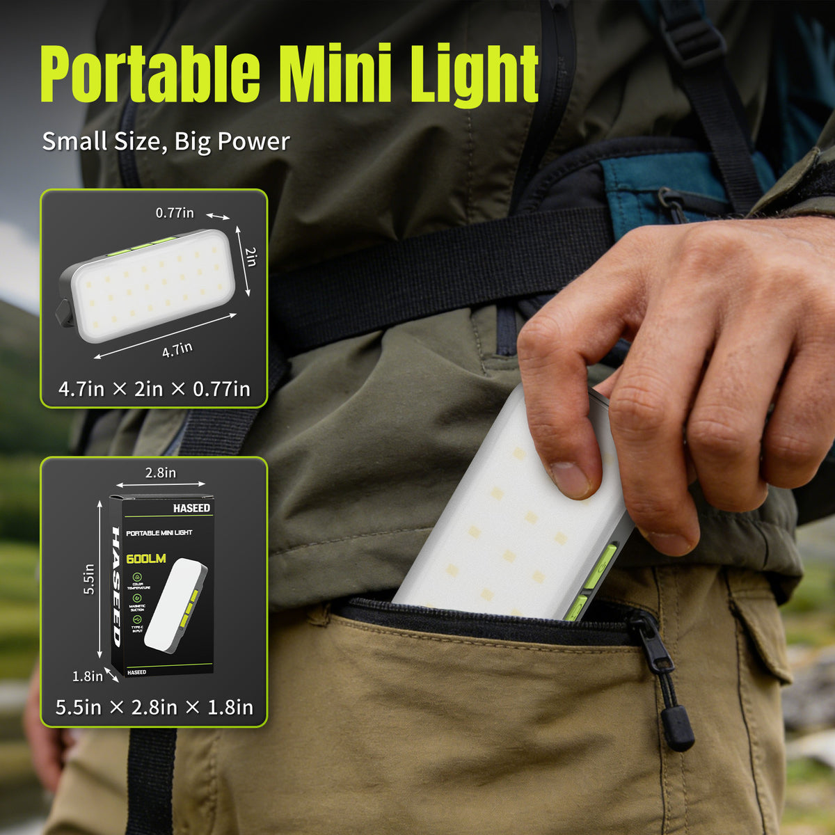 Rechargeable LED Camping Lantern with USB Power Bank and 360° Rotating Head
