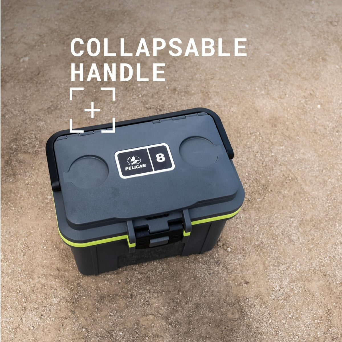 Pelican 8 Quart Cooler Lunch Box - Dark Gray and Green Portable Insulated Carrier