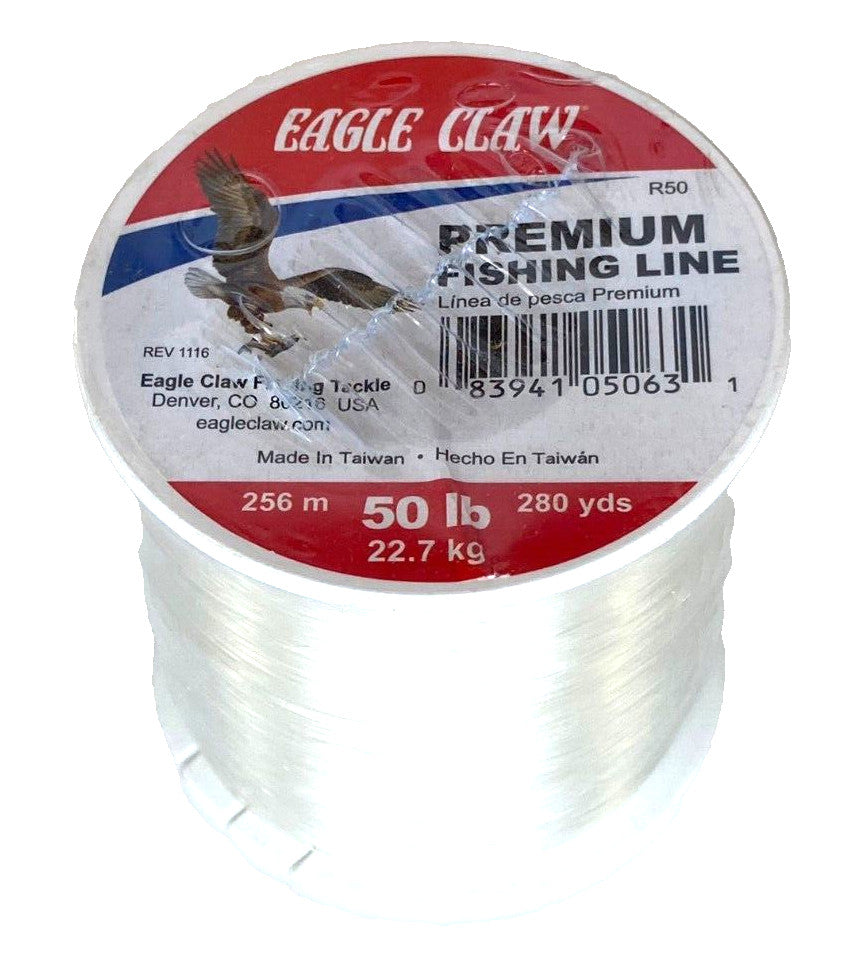 Premium Monofilament Fishing Line 50lb Test Clear 280 Yards Spool