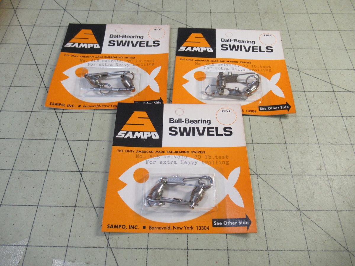 Heavy Duty Swivels 6 Pack - Nickel Ball Bearing Interlock Snap Fishing Swivels