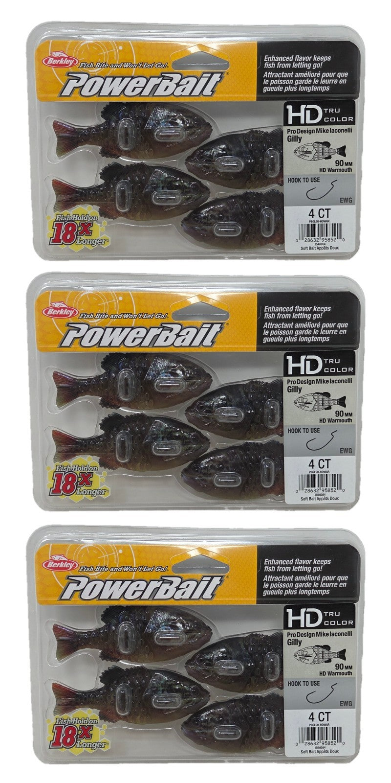 Berkley PowerBait Gilly Swimbait 90mm HD Warmouth Pack for Bass Fishing
