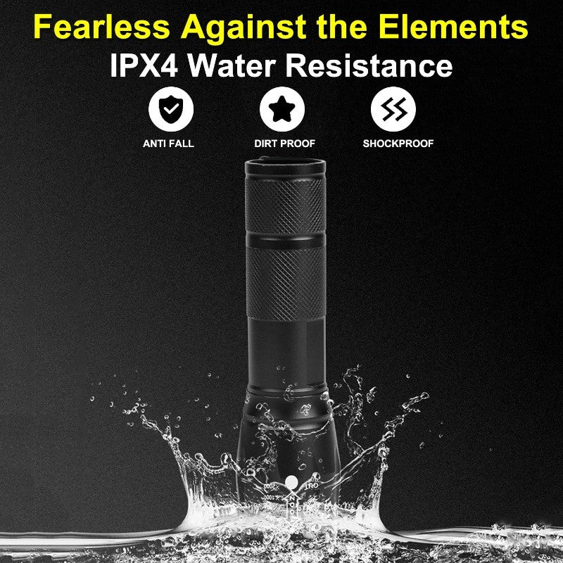 Rechargeable 2-in-1 LED Flashlight with White and Red Light, Waterproof