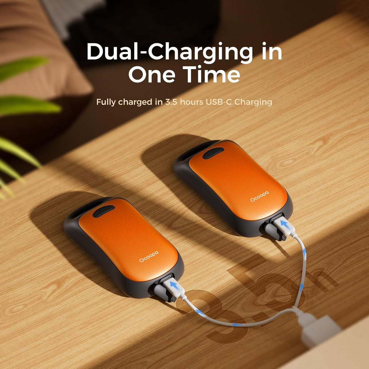 Rechargeable Hand Warmer 2-in-1 Waterproof Portable 6000mAh for Outdoor Hiking