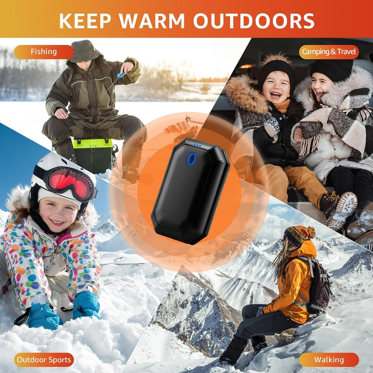 Rechargeable Hand Warmer 2 Pack - Portable Electric Camping Heater