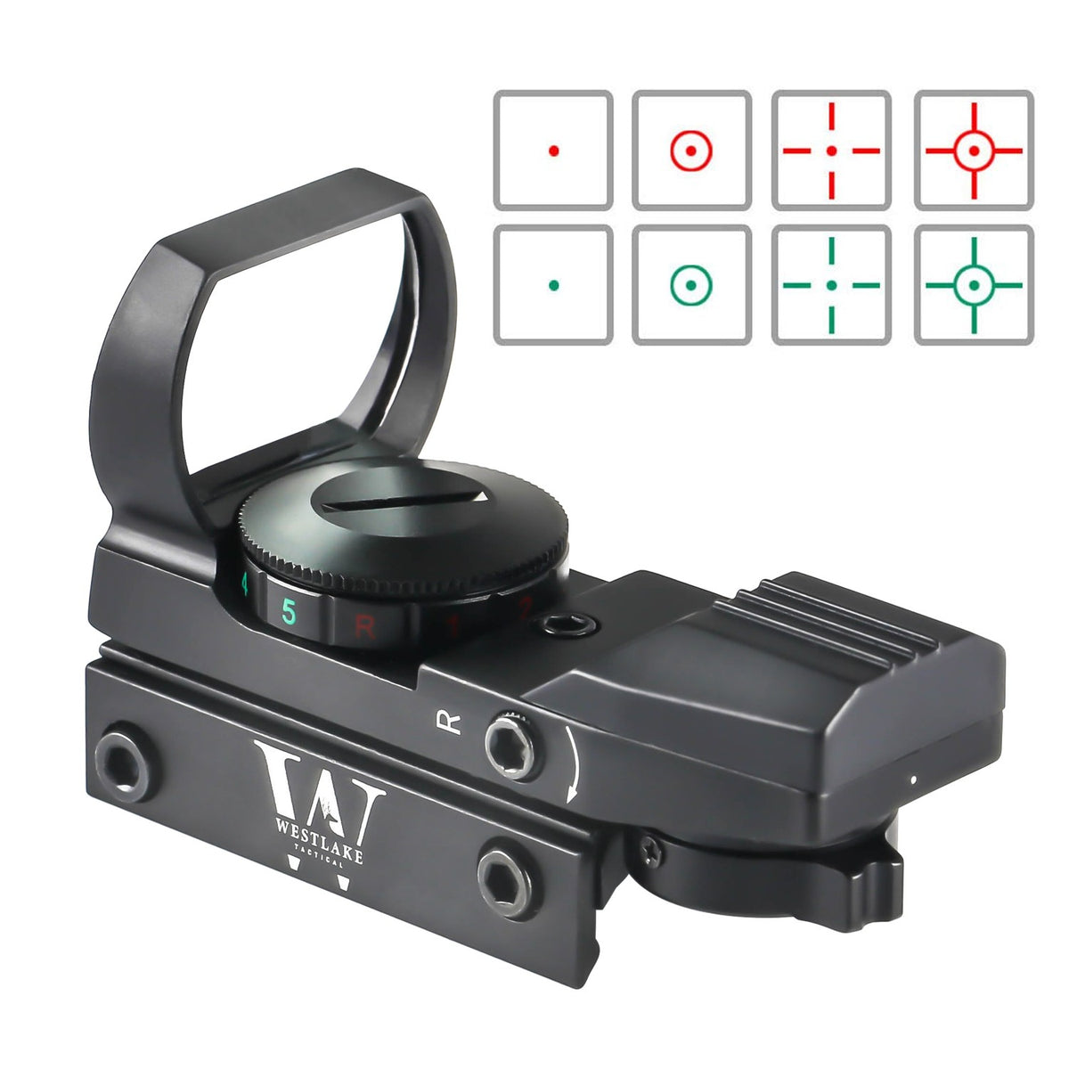 Red Green Dot with 4 Reticle Patterns for 20mm Rails – Tactical Scope