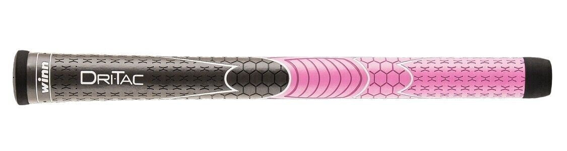 Golf Club Grips for Women - Winn DriTac Ladies Tapered Set of 6 Grey & Pink