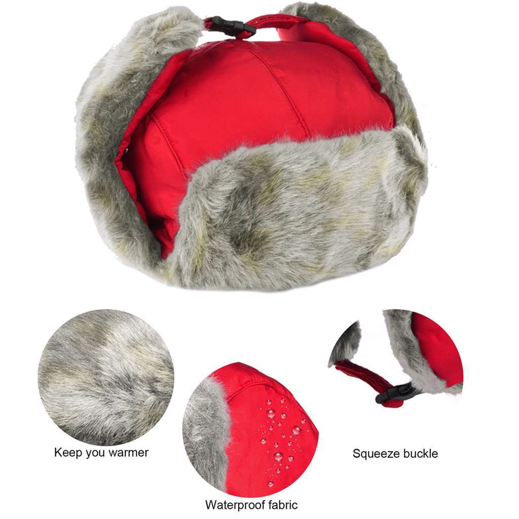 Men's Winter Ear Flap Thermal Hat with Removable Face Mask - Snow Ski Cap