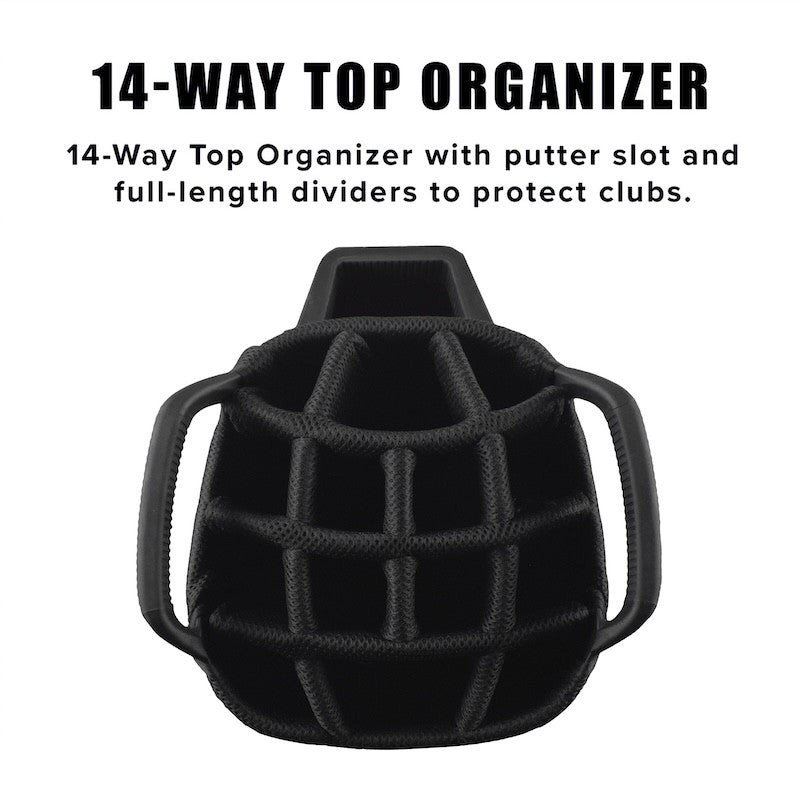 Golf Cart Bag Ladies 14-Way Dividers & Multiple Pockets Black White