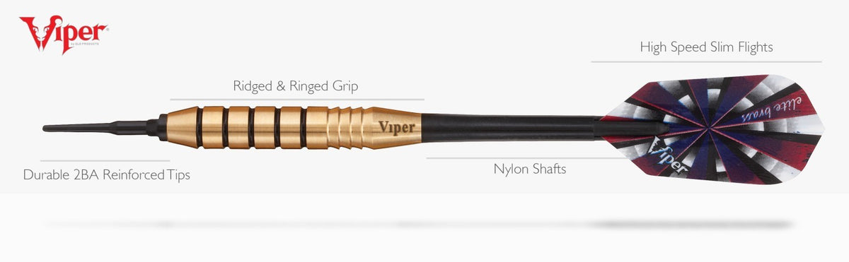 Elite Brass Soft Tip Darts 20 Gram - GLD 20-0104