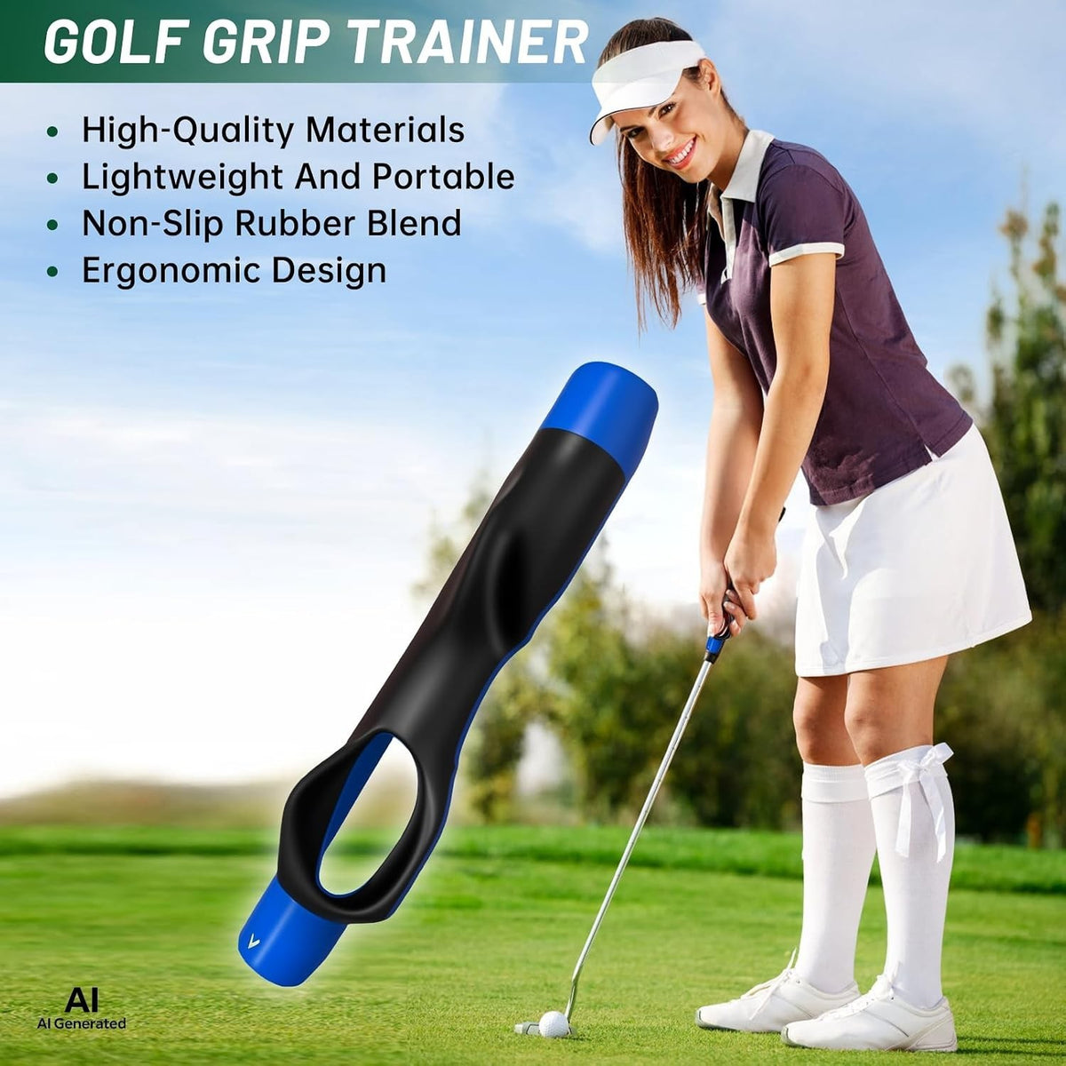 Golf Grip Trainer Non-Slip Durable Hand Position Aid for Better Swing