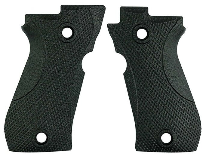 Beretta 84 & 81 Thin Checkered G10 Grip Set - Black & Light Gray