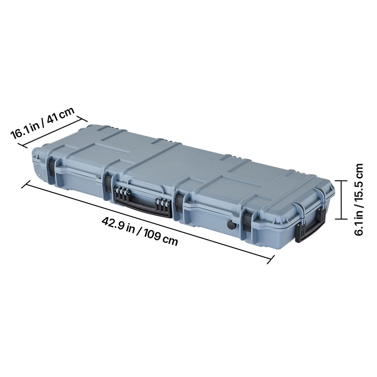 42-Inch Waterproof Hard Rifle Case - Dustproof Gun Storage with Lockable Handles