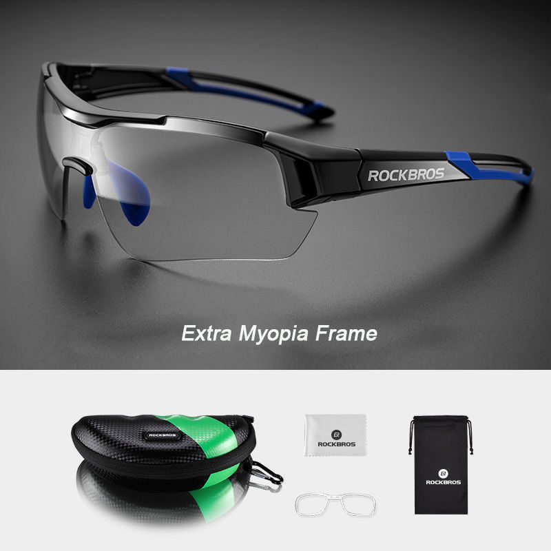 Photochromic Cycling Sunglasses with Polarized UV 400 Protection - Lightweight Full Frame Eyewear
