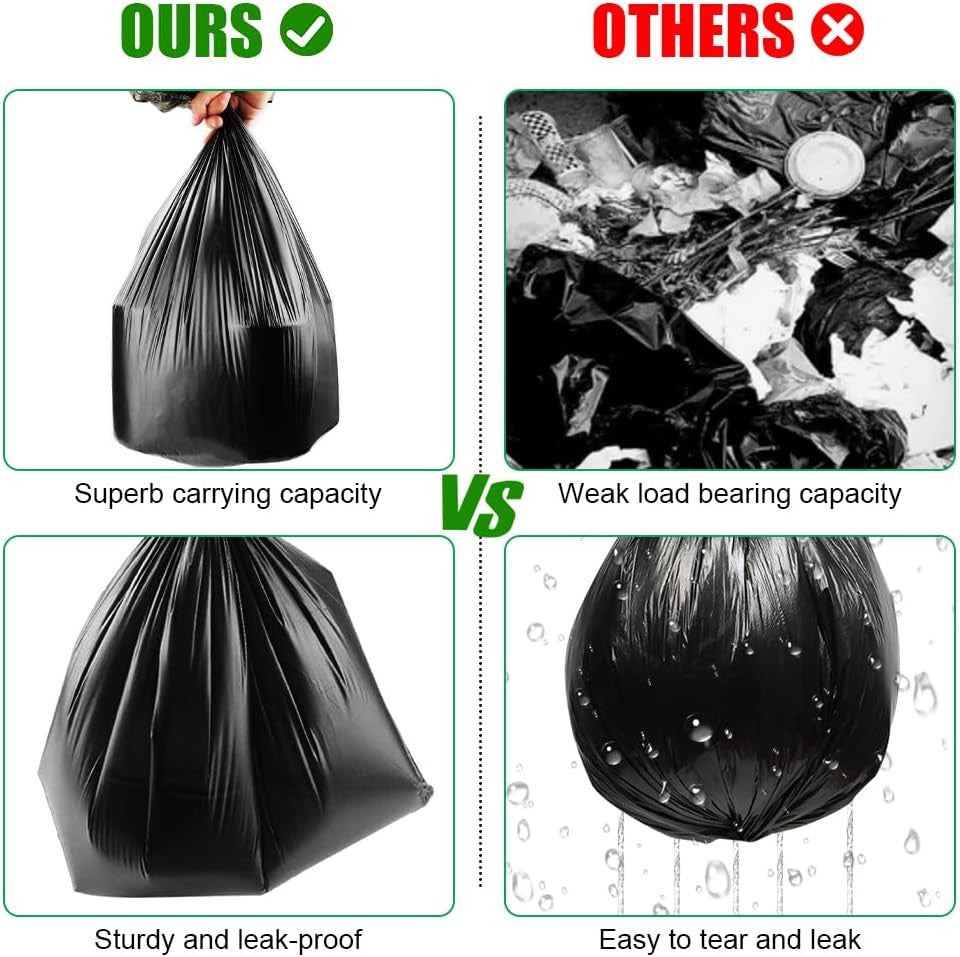 Camping Toilet Bags 30L Heavy Duty Waste Liners - 120 Pack Black