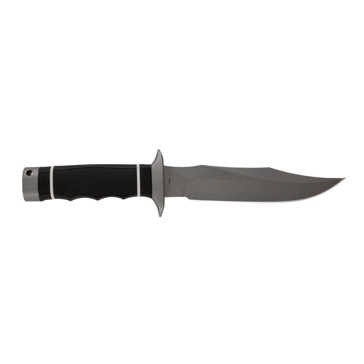 Fixed Blade Combat Knife with Black Kraton Handle and Sheath - 10.9 Inch