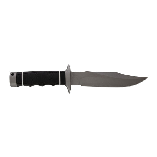 Fixed Blade Combat Knife with Black Kraton Handle and Sheath - 10.9 Inch