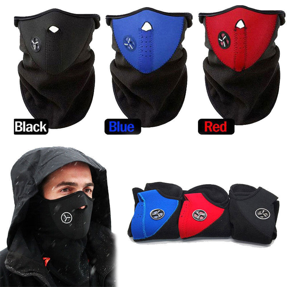 Neoprene Half Face Mask Ski Motorcycle Cycling Neck Warmer - Multiple Colors & Quantities