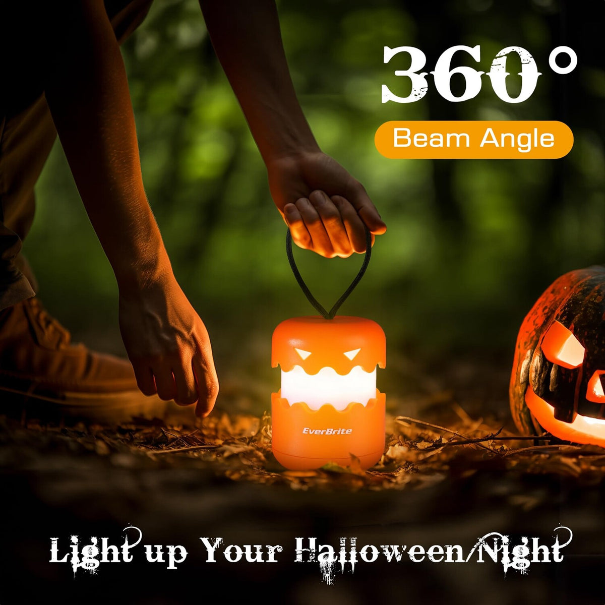 Halloween Pumpkin Lantern 3-Pack Collapsible Light with Lanyard for Decorations