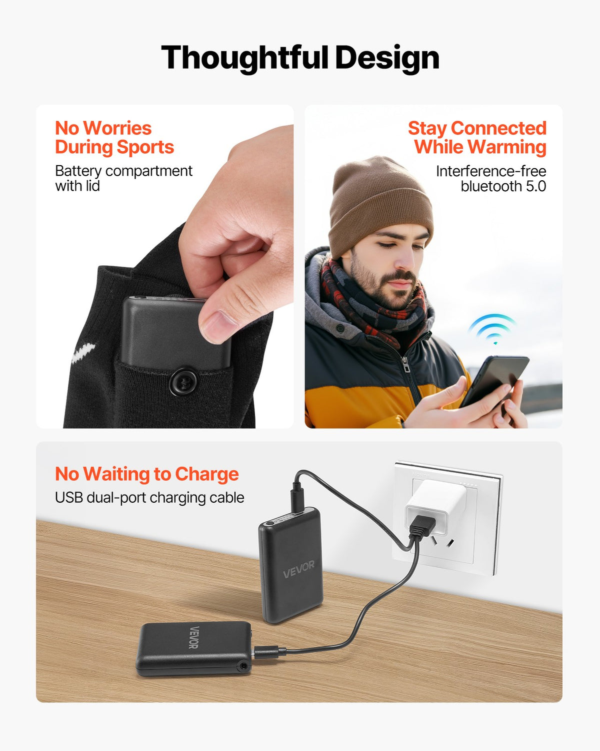 Rechargeable Heated Socks for Cold Weather Outdoor Activities
