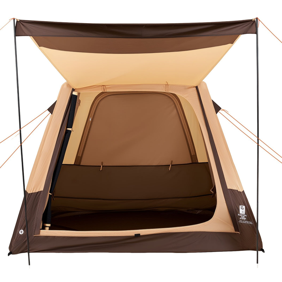 Inflatable Camping Tent with Rechargeable Pump for 4 People - Easy Setup, Durable Sun Protection