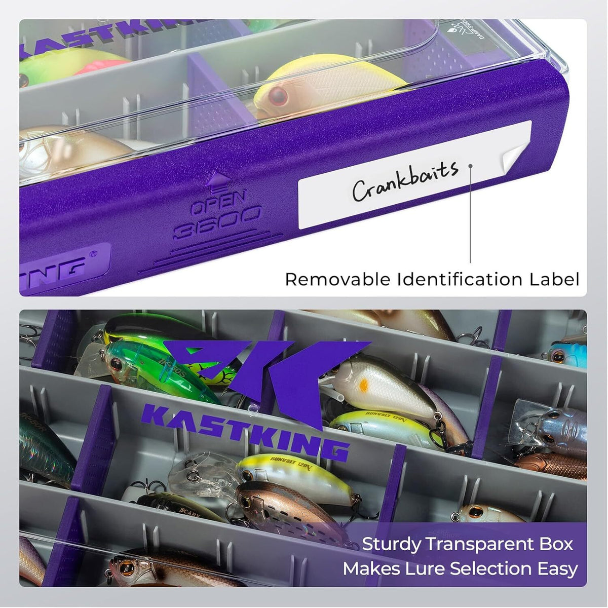 Waterproof Fishing Tackle Box with Removable Dividers - Multiple Sizes