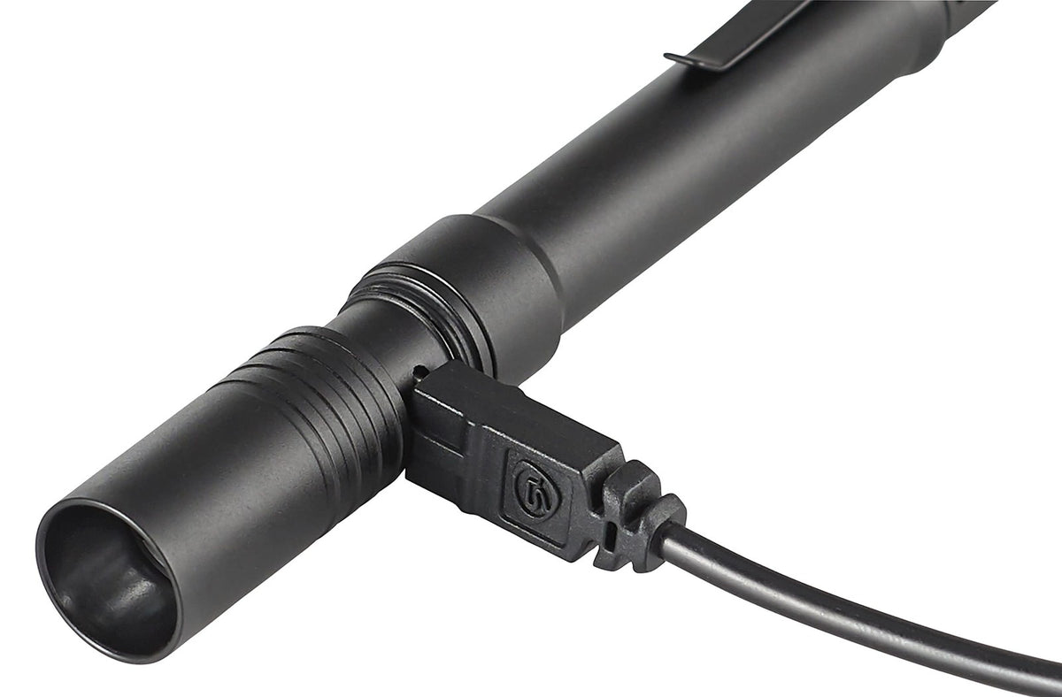 USB Rechargeable LED Penlight 350 Lumens Compact Flashlight with Holster