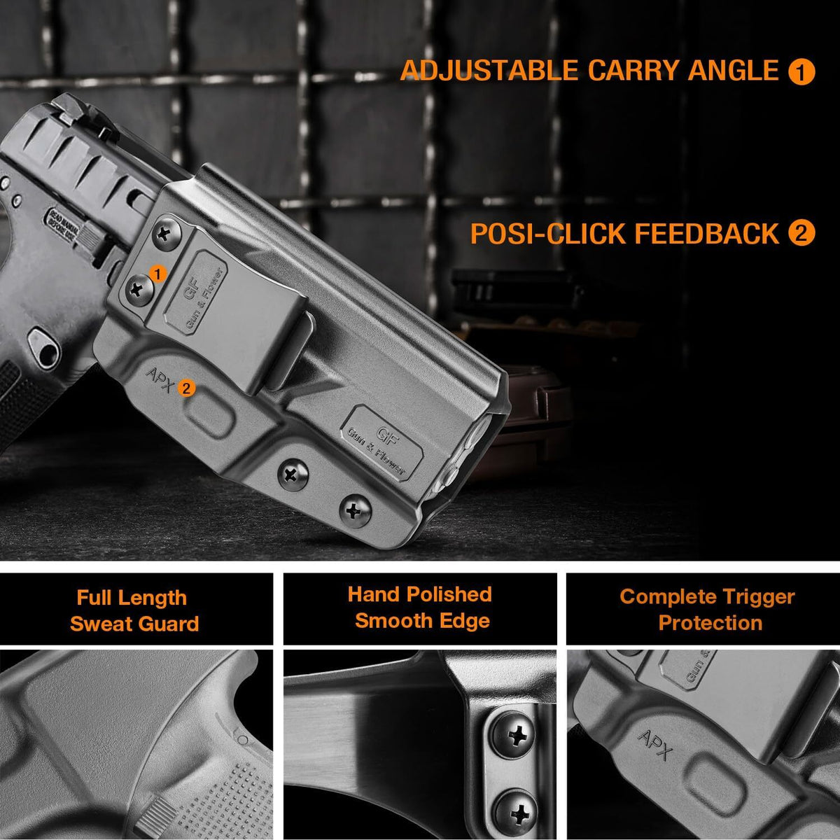 Polymer IWB Holster for Beretta APX Full Size 9mm & .40 - Inside Waistband Concealed Carry