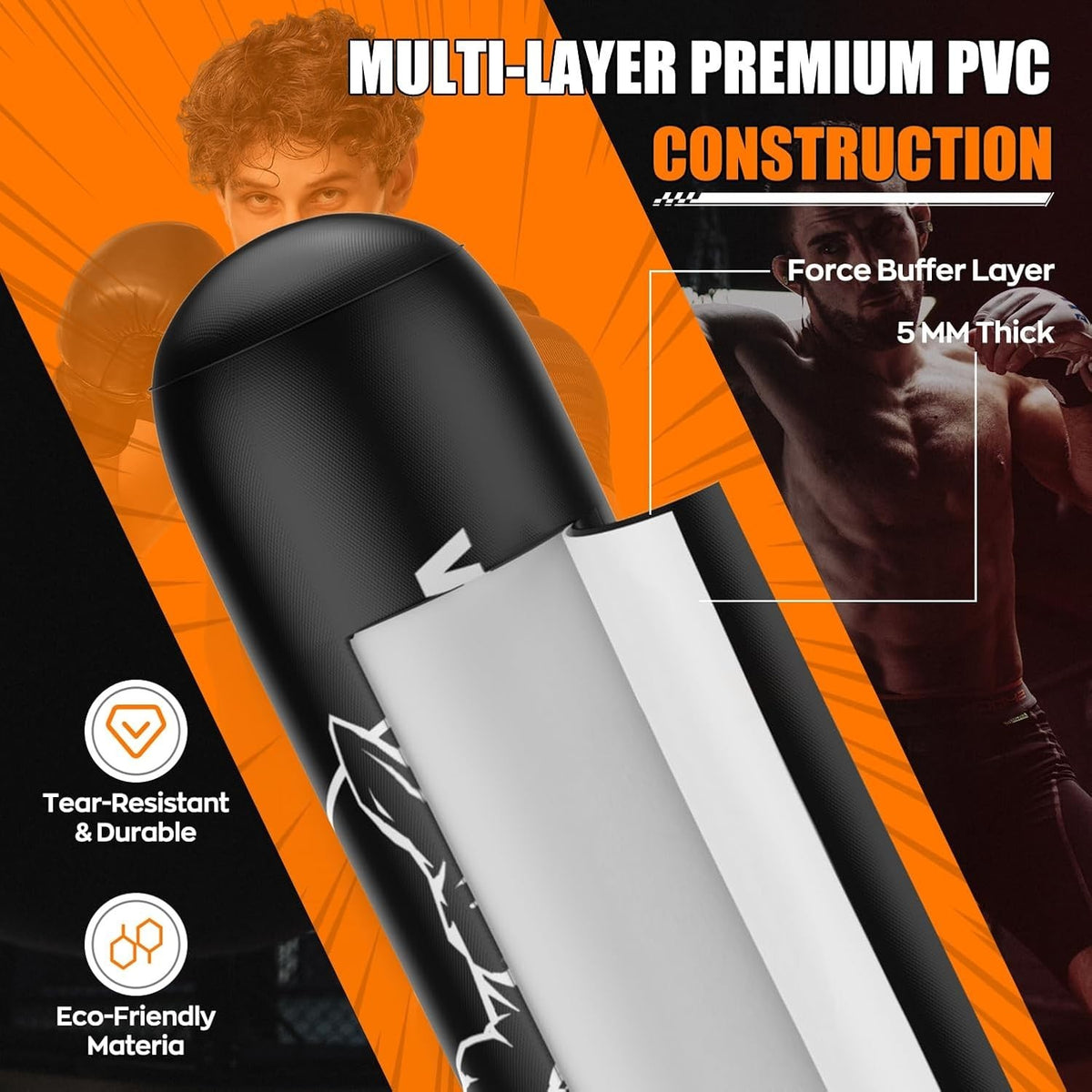 70-Inch Freestanding Punching Bag with Stand for Stress Relief and Fitness