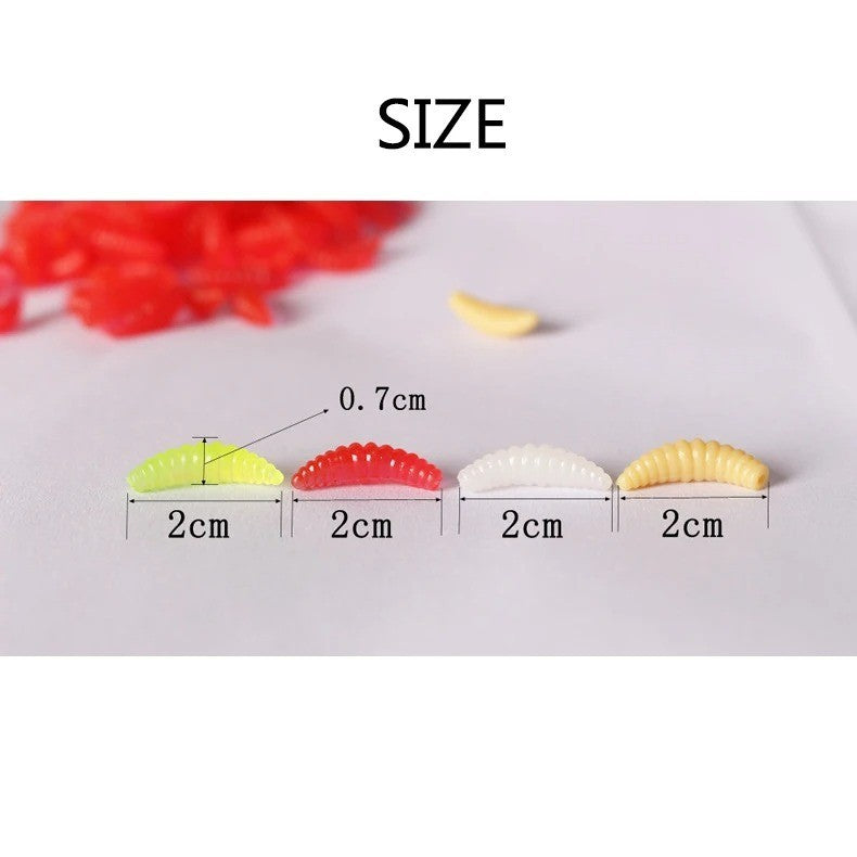 Soft Plastic Maggot Worm Lure Set for Carp and Trout Fishing - Multiple Sizes