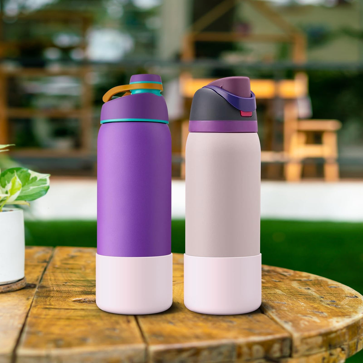 Silicone Water Bottle Boots 2 Pack for 32oz Owala Water Bottles - Anti-Slip Protective Sleeve