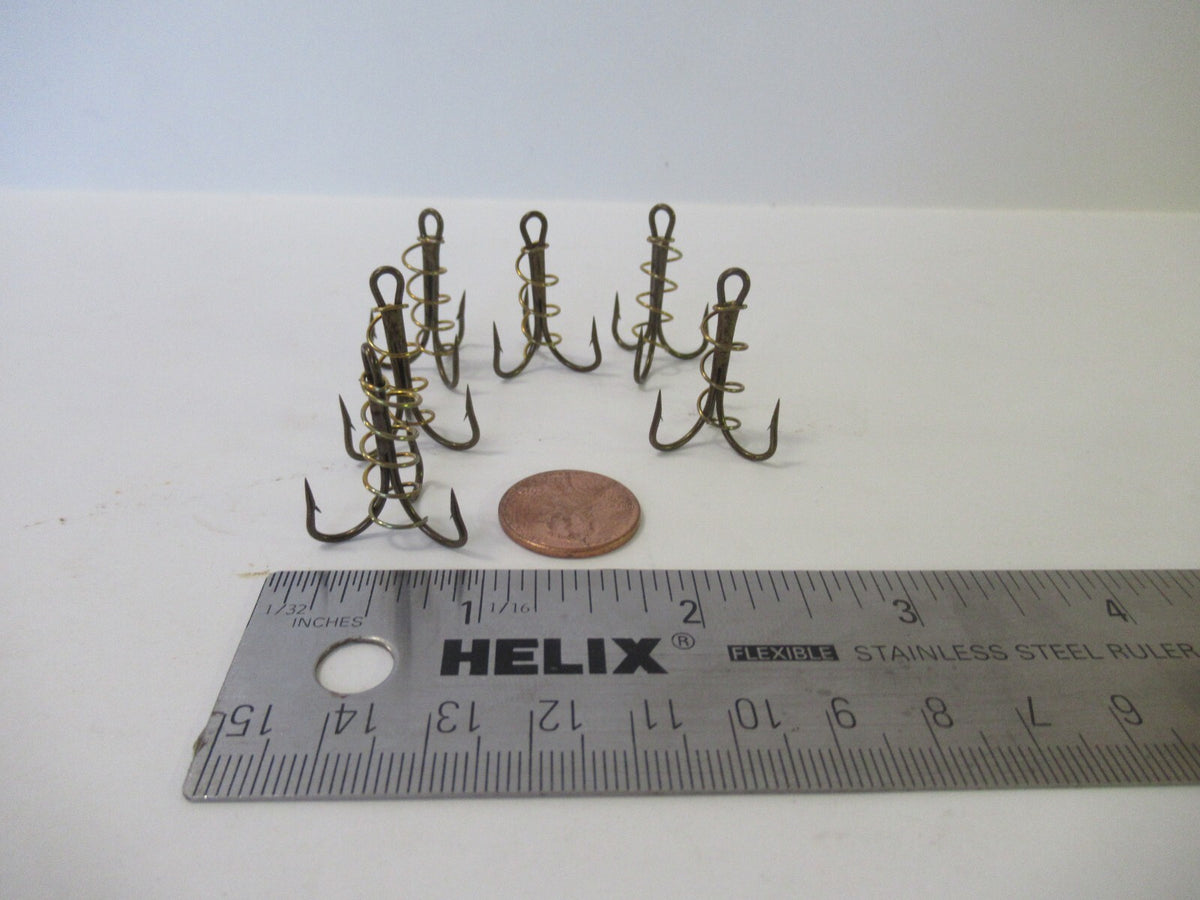 Treble Fishing Hooks - Bronze Spring Bait Hooks for Fish Tackle, Multiple Sizes & Quantities