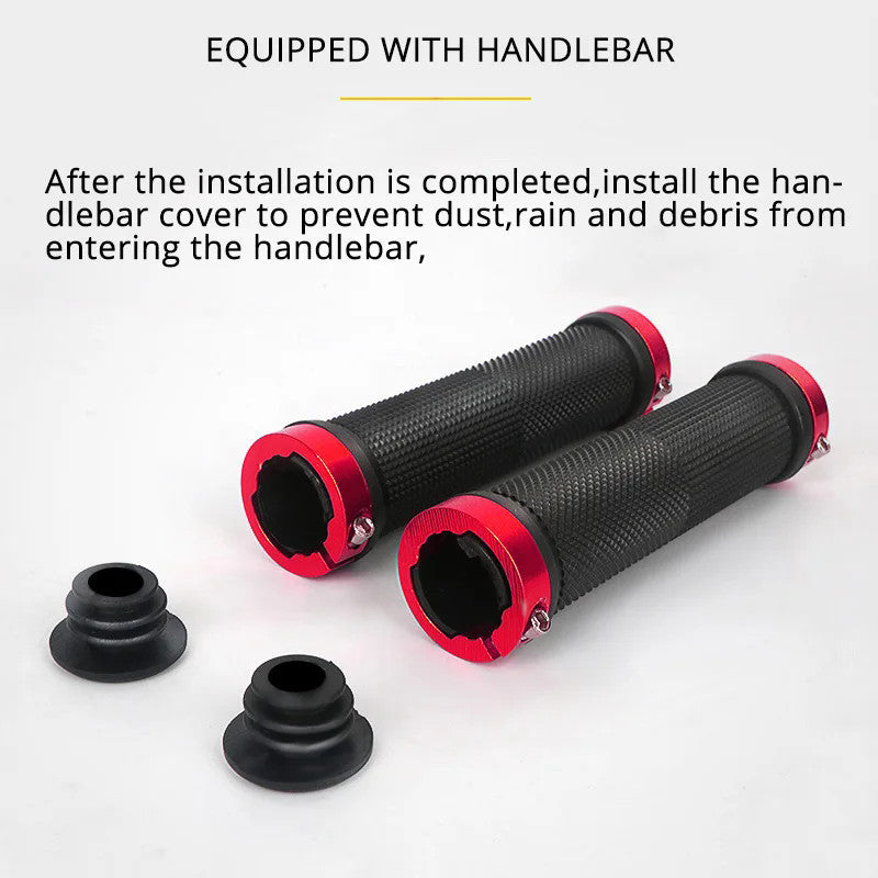 Lock-On Bicycle Handlebar Grips Set for MTB BMX Cycling - Black