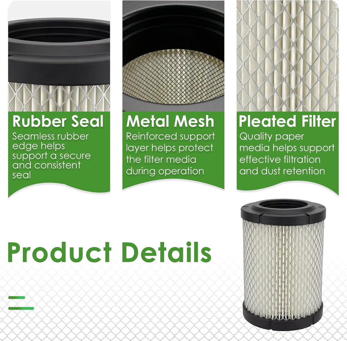 Golf Cart Air Filter for EZGO Marathon & Club Car DS Gas Models
